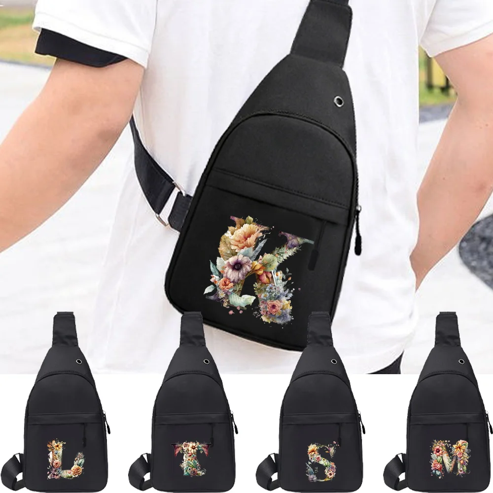

2025 New Chest Bag Men's Crossbody Bags Large Capacity Casual Shoulder Floral Letter Pattern Series Sports Chest Pack