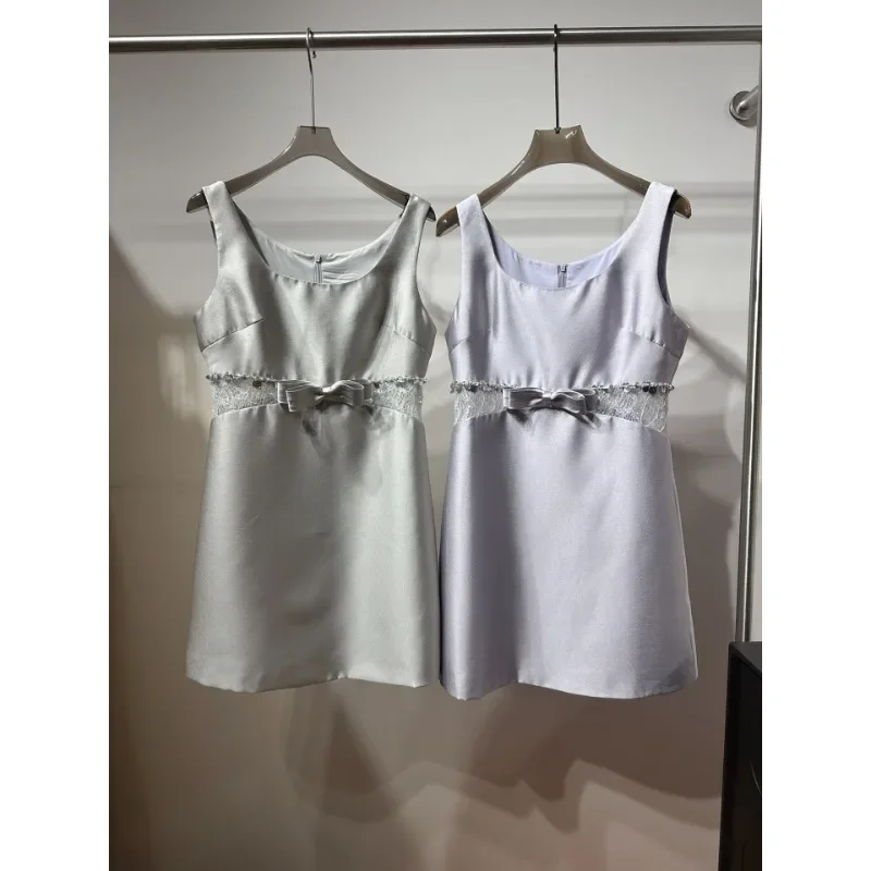 

Purple Violet Grey Sleeveless Tube Top Lace Mini Dress 2025