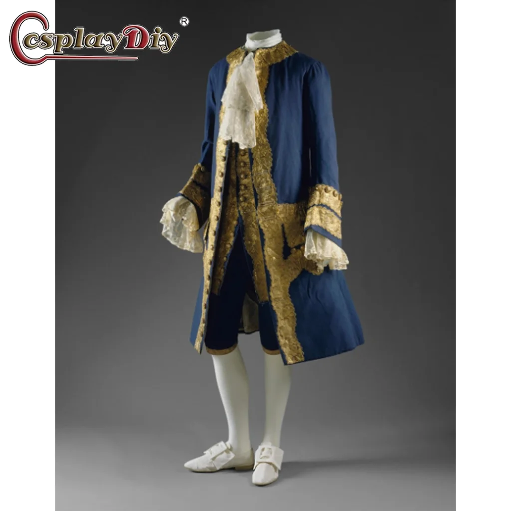 Cosplaydiy 18th Century British Mens Gentleman Cosplay Suit Victorian Renaissance Tudor Outfit George Washington Regency Suit