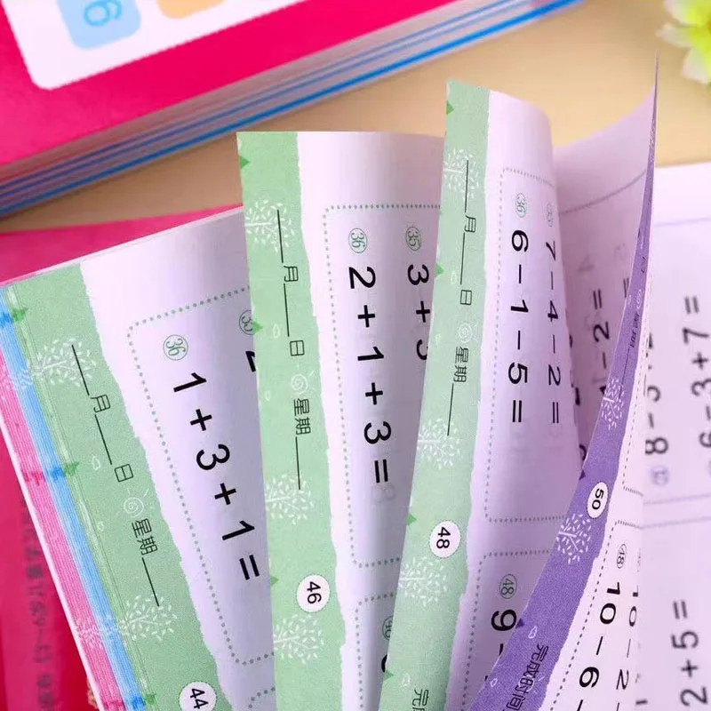 64 Pages Addition and Subtraction Children's Learning Math Workbook Handwritten Copybook for Kid Arithmetic Exercise Books