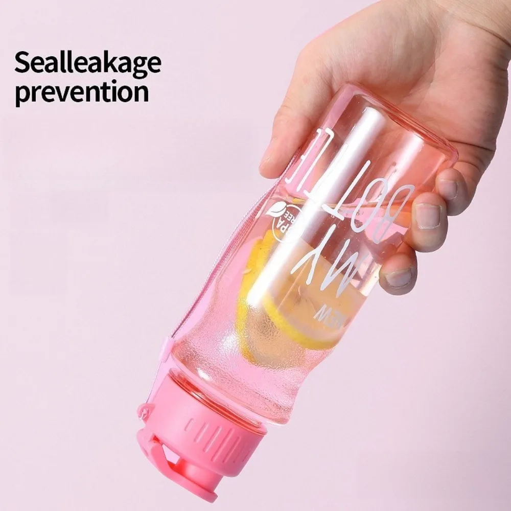 550ML Transparent Water Bottle Food Grade Portable Fitness Sports Water Bottle Tritan Material with Lanyard Outdoor Supplies image 2