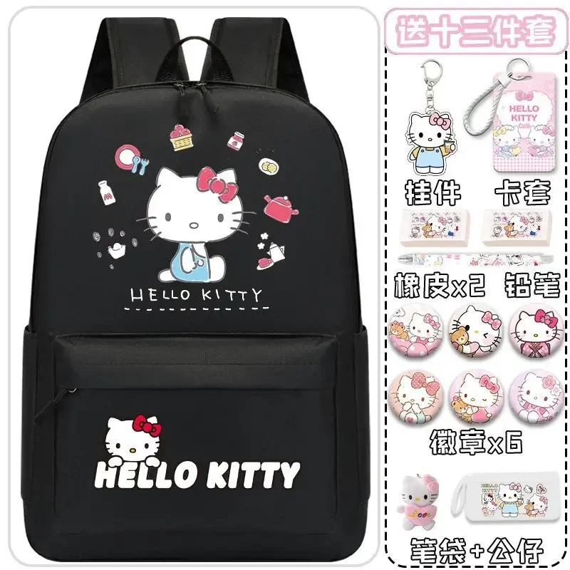 Sanrio Nieuwe Hello Kitty Schooltas Lichtgewicht Grote Capaciteit Cartoon Kinderen Rugzak Voor Mannelijke En Vrouwelijke Studenten