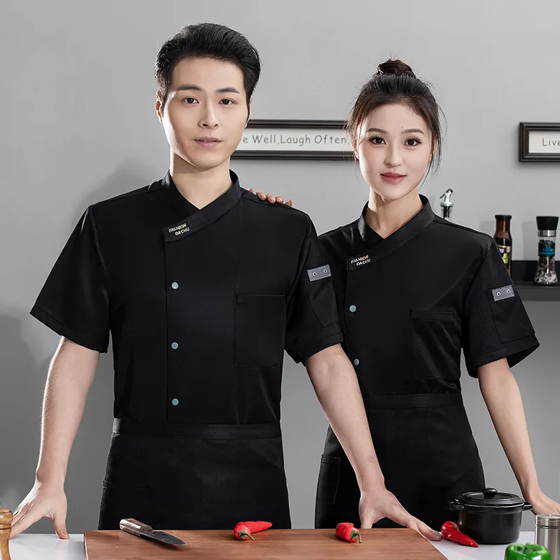 ベイカーズベーカリーシェフ作業服半袖ホテルレストランキッチンシェフ服キッチンジャケット