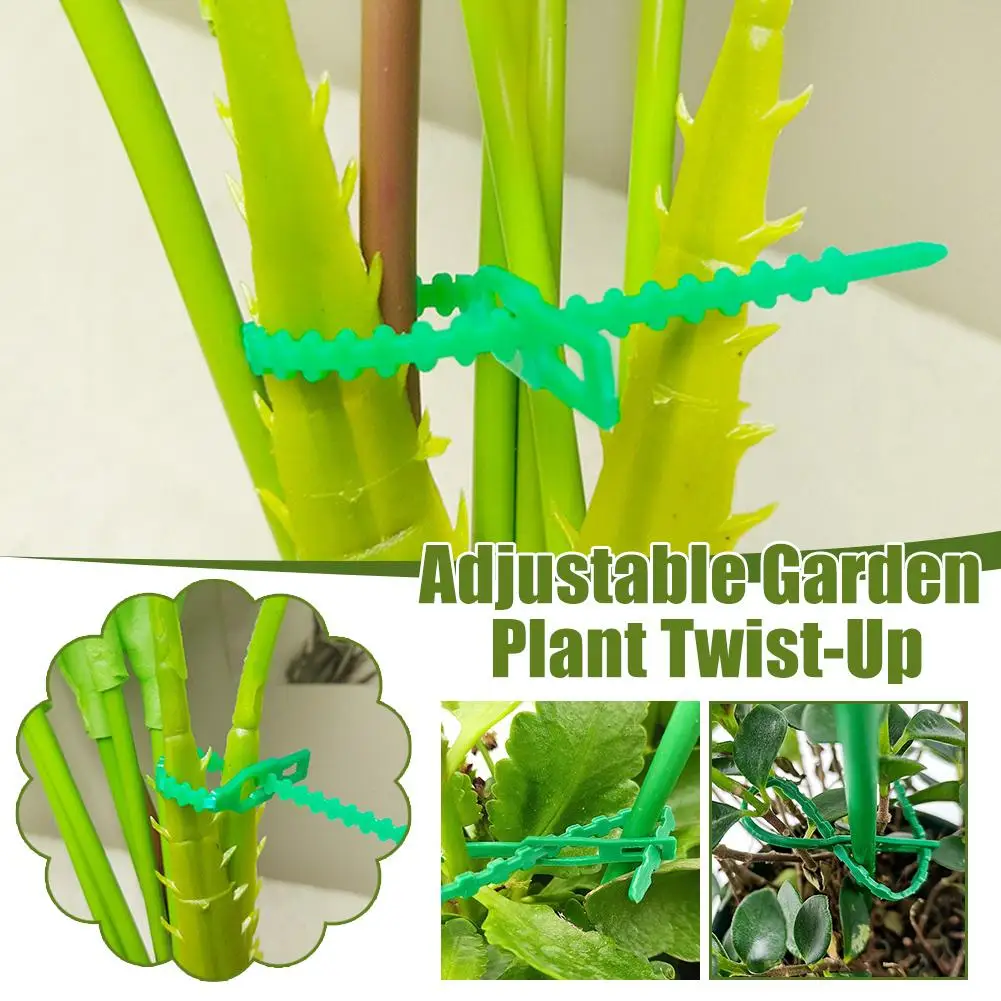 Adjustable Garden Plant Twist-Up Plant Fixator Tie A Flower Ribbon Binding Line For Binding Flowers Plant Reusable Garden T E5S9