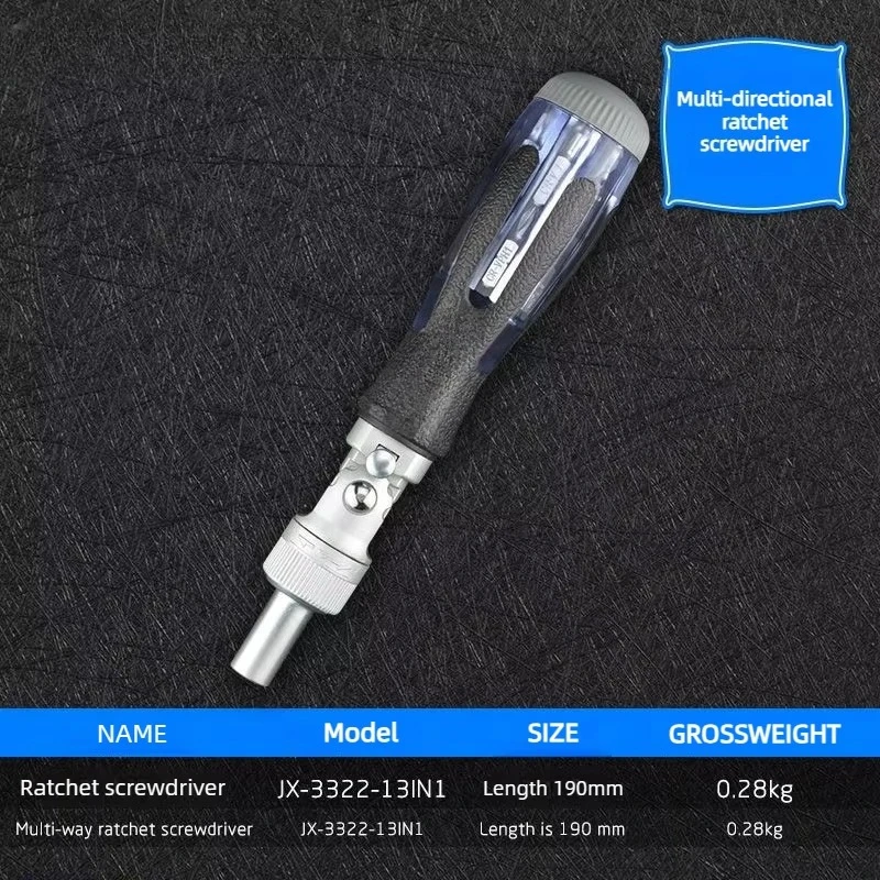 Multi-Function Ratchet Screwdriver 0-180° Angle Variable 1/4
