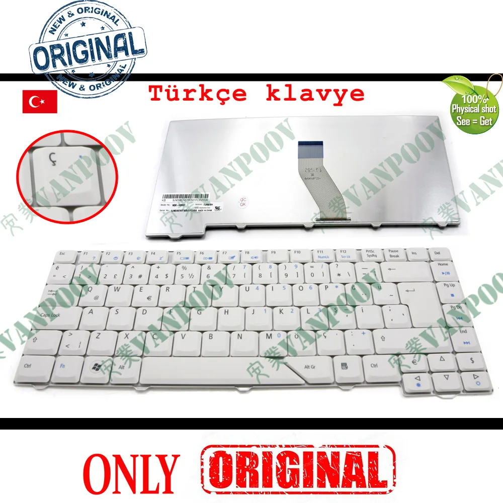 

НОВАЯ турецкая клавиатура для ноутбука TR для Acer Aspire 4520 4530 4710 4720 4920 5220 5520 5710 5720 5920 5930 6920 белая Турция