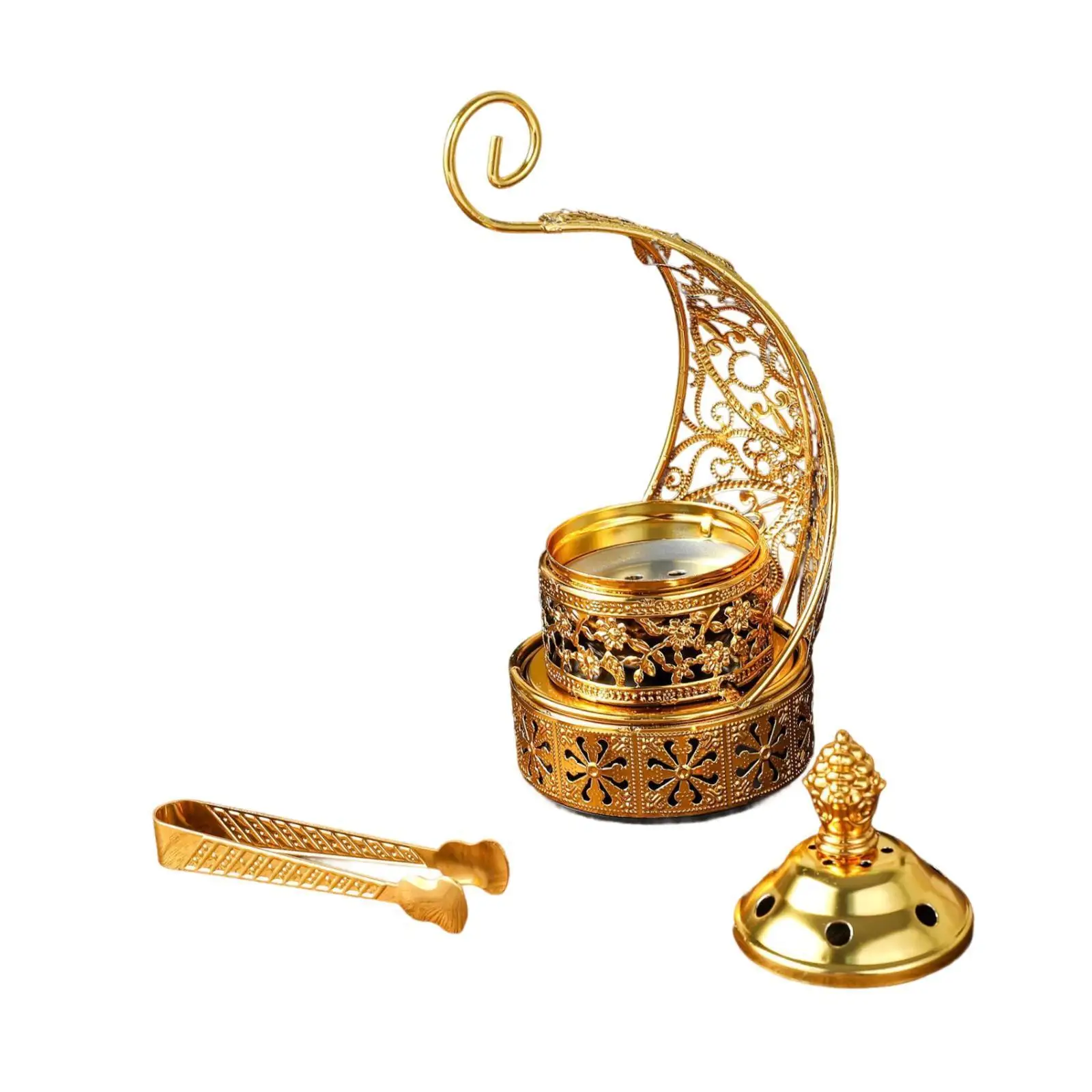 Elegant Arabic Incense Burner Iron Censer Home Art for Office Hotel Parties Versatile Entryway Desktop Decoration