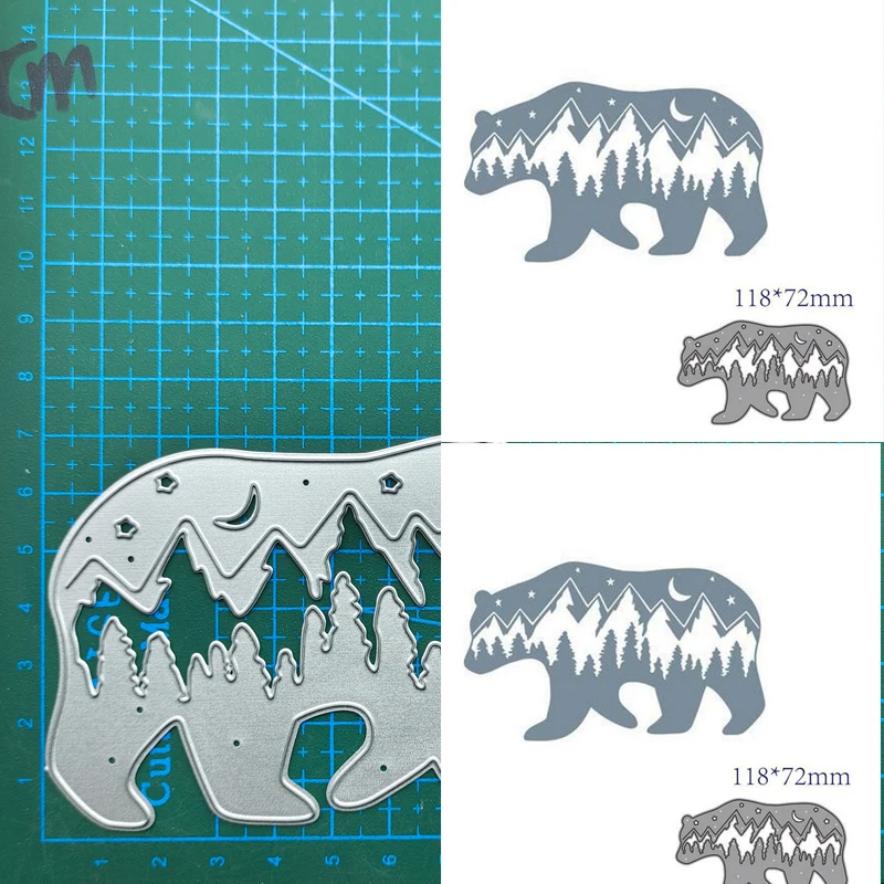 Metalowe matryce do wycinania foremki do wycinania z motywem niedźwiedzia papierowe rzemiosło forma do noża podkładki chroniące przed uderzeniami