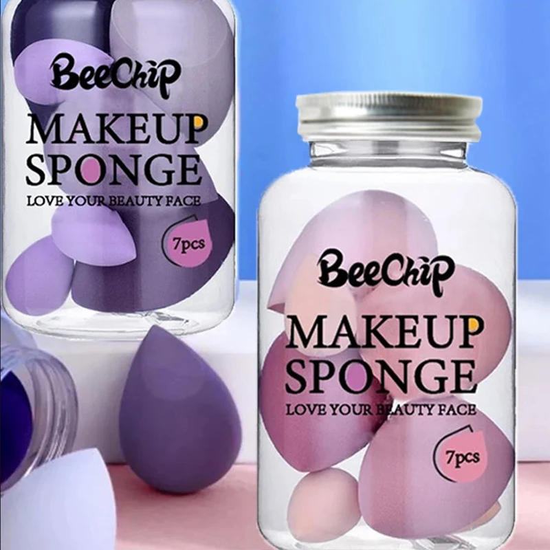 7PCS Canned Cosmetic Sponge Set Dry And Wet Liquid Foundation Powder Puff Professional Cosmetic Tools Make-up Artist