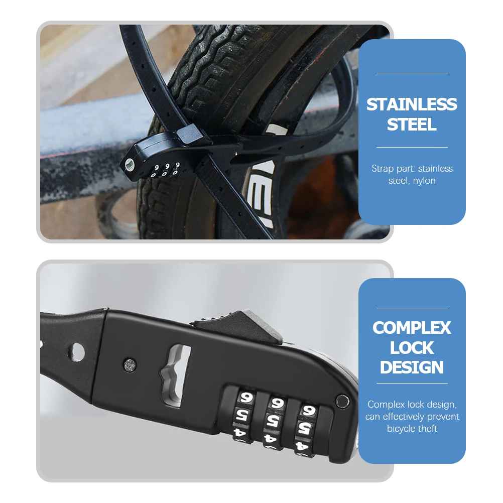 

Bicycle Lock Heavy Duty Cable Tie Combination Security Portable Combination Bike Lock Cycling Mountain Motorcycle
