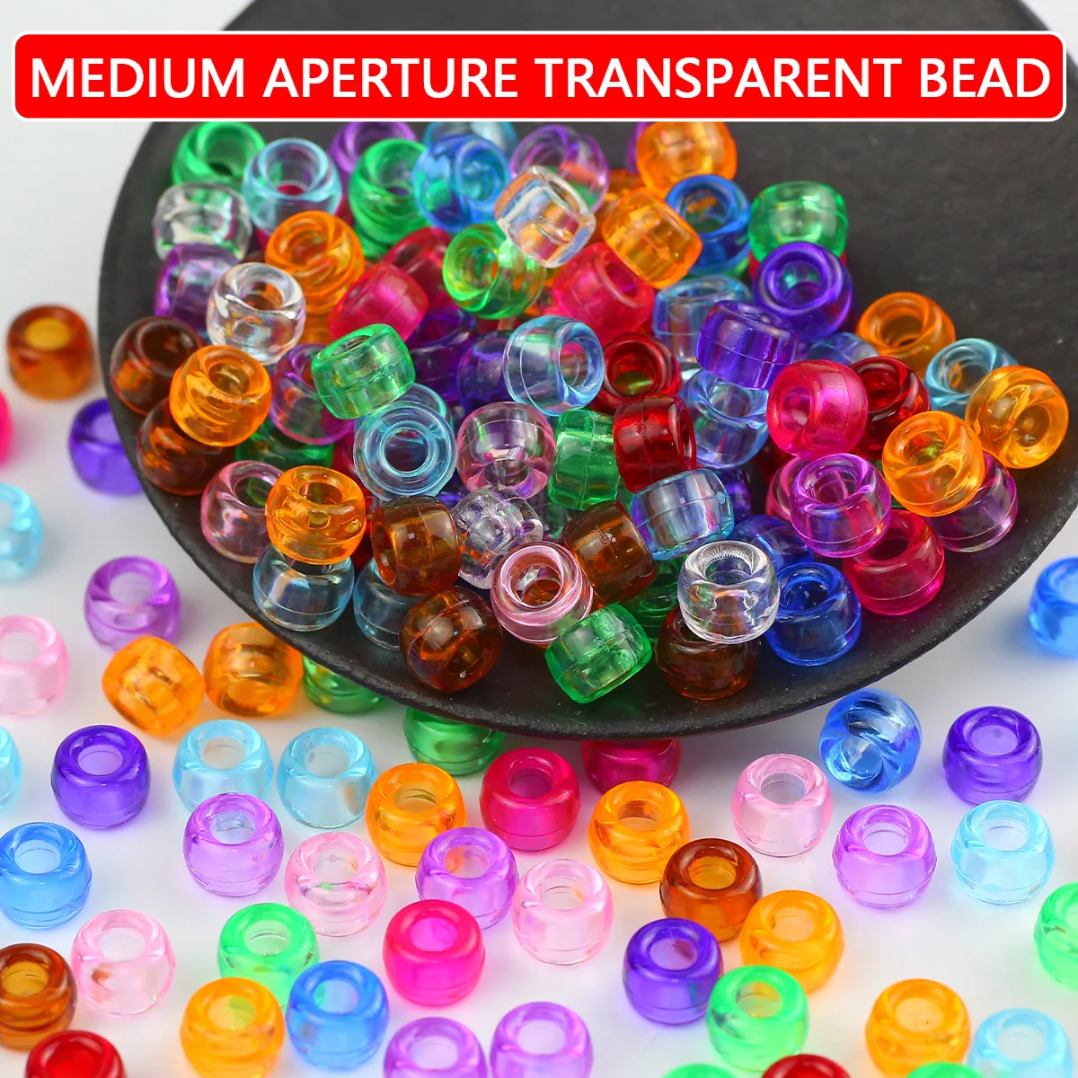 6x9mm Acrylic Medium-Hole Beads Assorted Colors Handmade DIY Jewelry Making Loose Bead Beading Decorative Bracelet Accessories