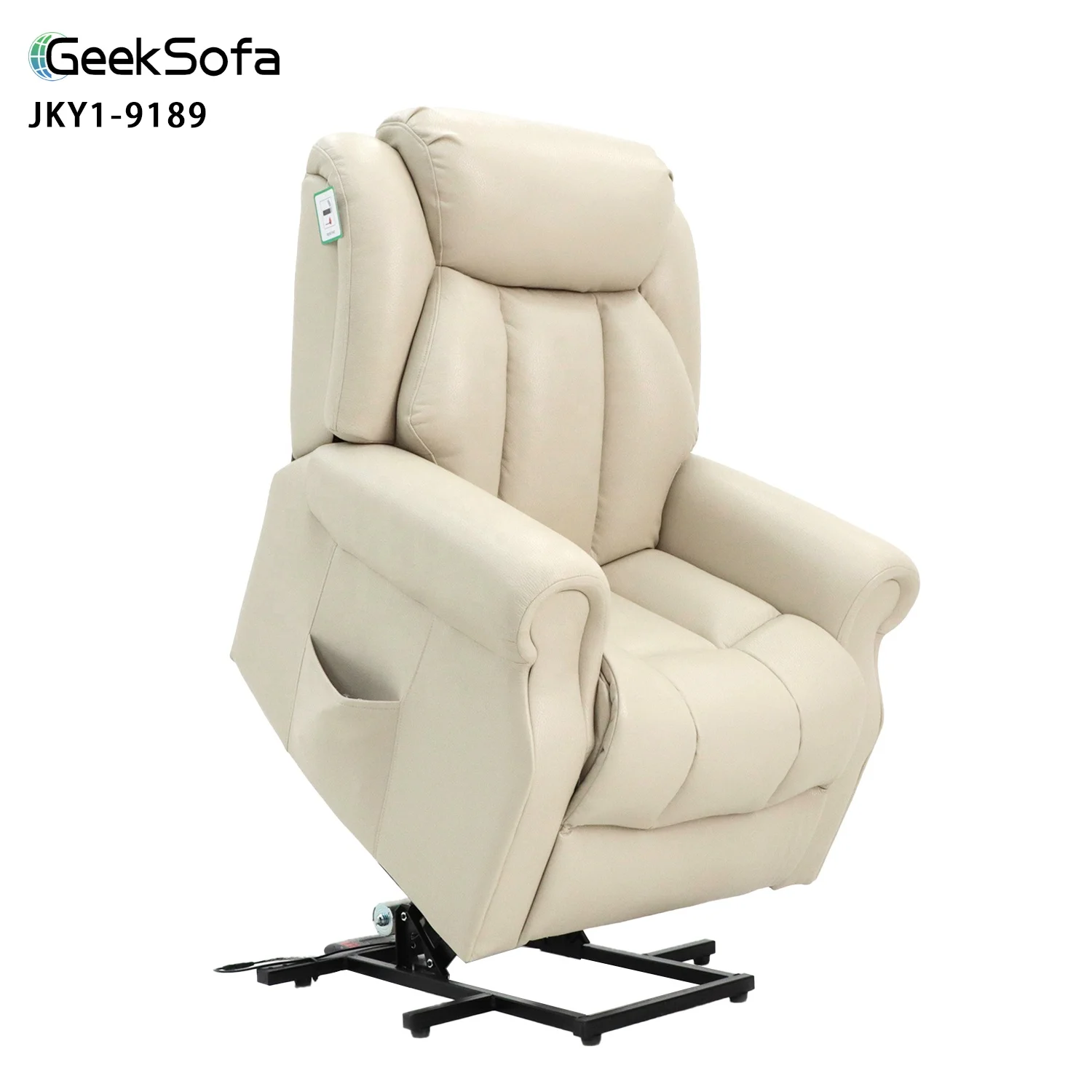 Elevat Sofa Modern Wood Frame Dual Motor Electric Medical Lift Riser Recliner Chair With Cup Holder For Elderly And Patients