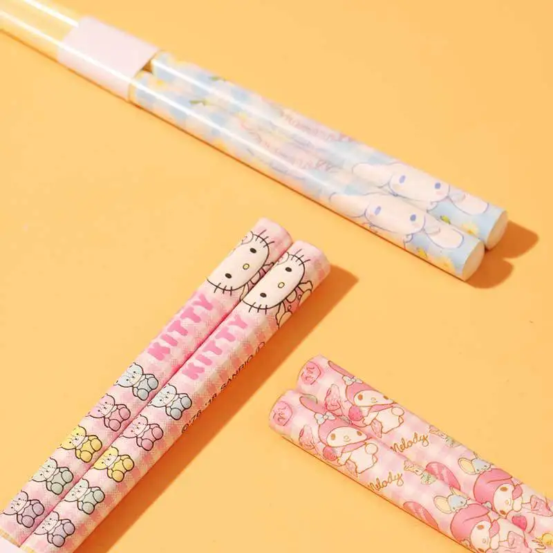 

Sanrio Kawaii Cinnamoroll Anime Chopsticks Children Cute Cartoon My Melody Pompompurin Training Chopsticks Tableware Kids Toys