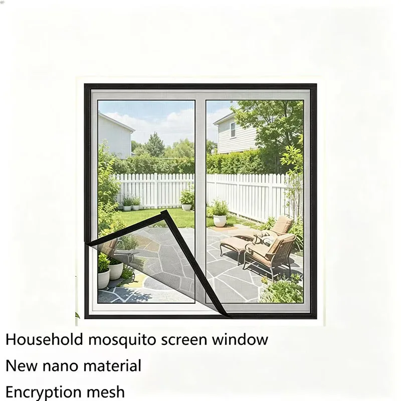 Summer Mosquito Proof Window Screen, Self-Adhesive, No Punching, Easy to Install, Customizable, PP Nano Mesh