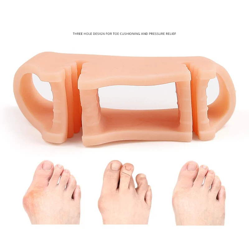 Forefoot Pad Three Hole Toe Separator For Slippers Flip Flops Foot Clamps Hallux Valgus Overlapping Toes Anti Abrasion