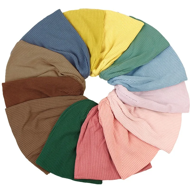 Fashion Women Ribbed Stretch Beanies Hat Men Winter Autumn Baggy Spring Striped Slouchy Knitted Skullies Warm Gorros Caps