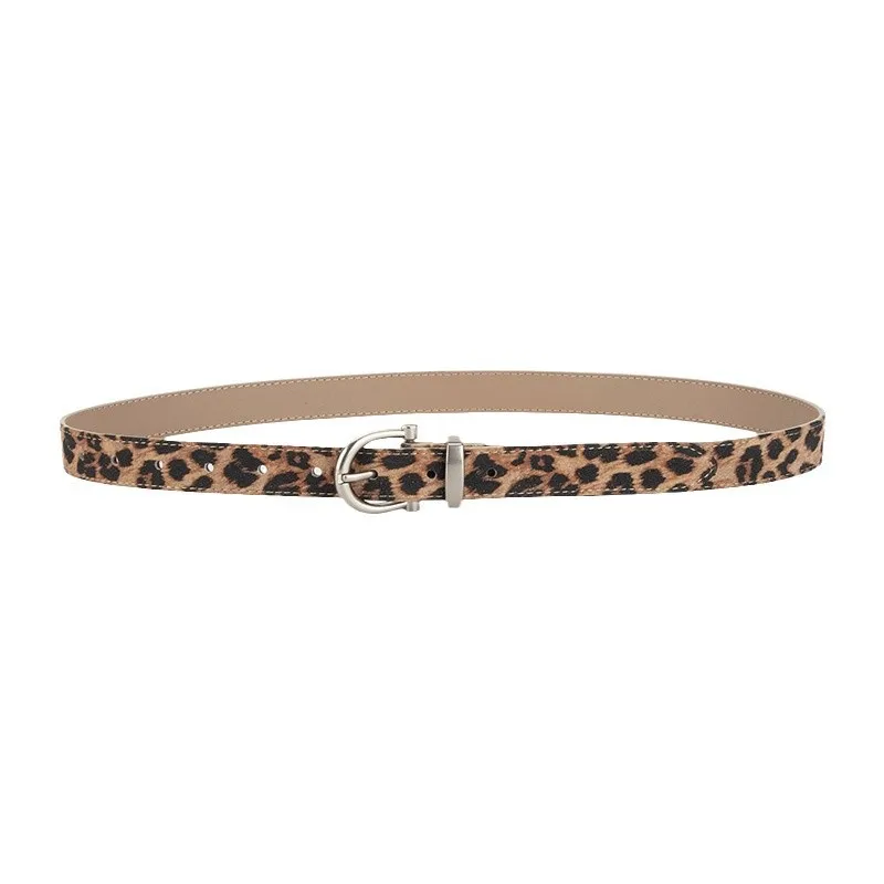 

Retro Thin Genuine Leather Belt for Women, Minimalist Fashion Decorative Waistband, Casual Cowhide Strap Matching Jeans