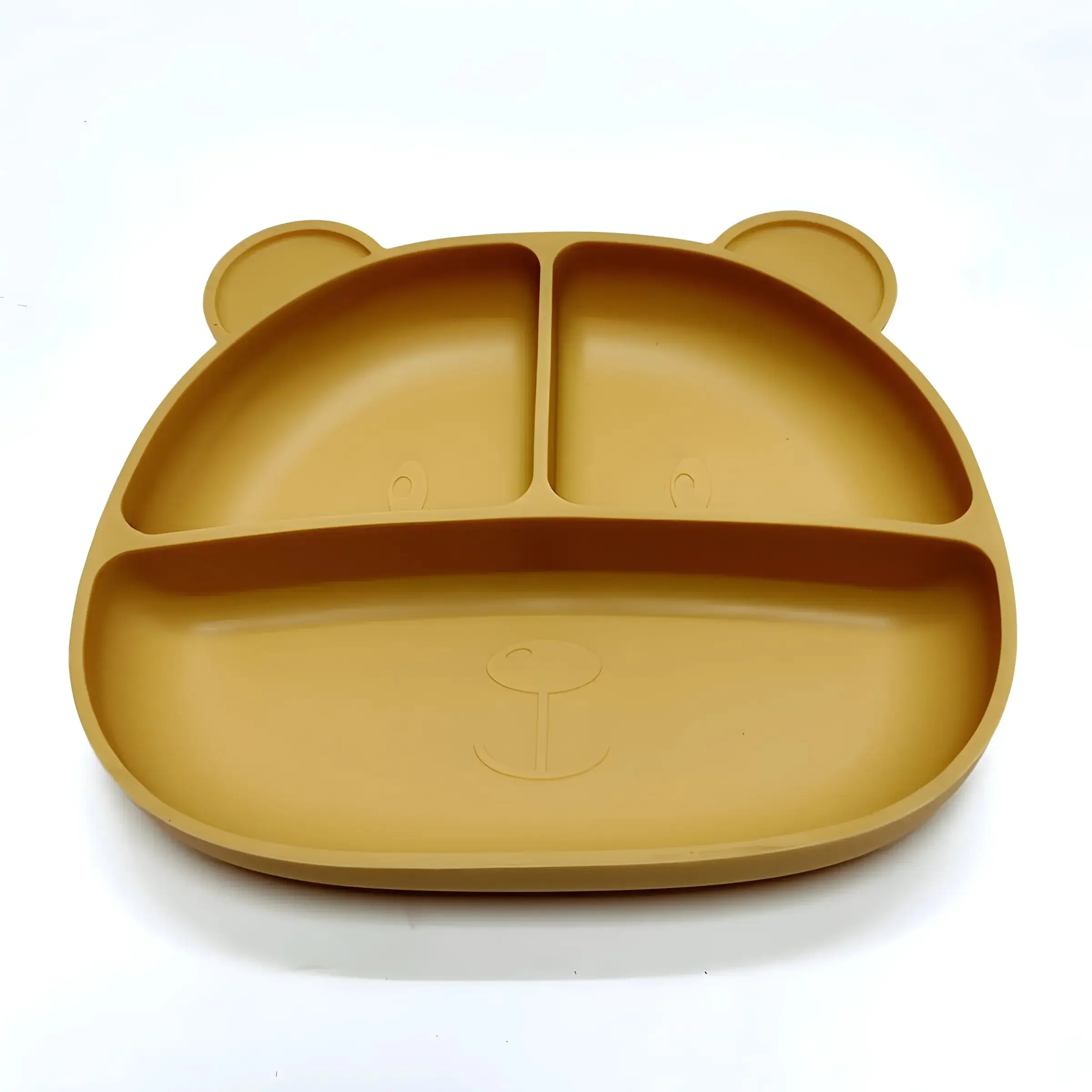 Children\'s Silicone Dinner Tray Food Grade Drop Proof Baby Tableware Baby Complementary Compartment Tray Bear Tray