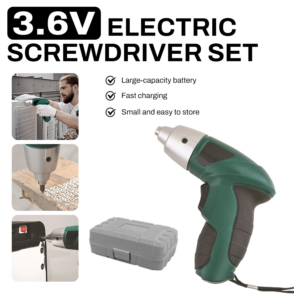 

Multifunctional Electric Screwdriver Set Drill Kit Home Power Tool Set for Furniture Assembly Includes Screwdriver Bits&Case