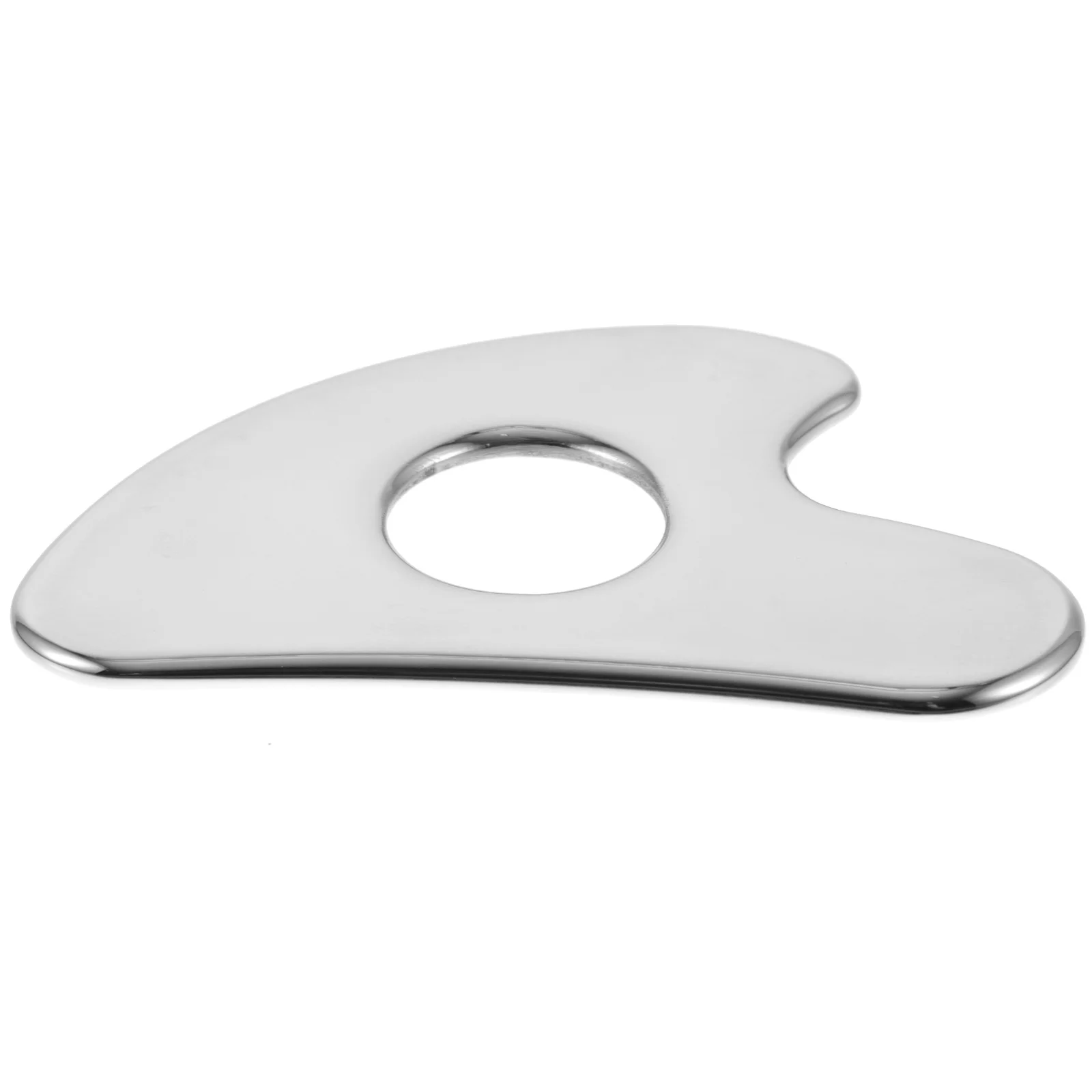 เครื่องขูดหน้าสแตนเลสแบบเรียบ ดีไซน์กะทัดรัดสำหรับใช้ในบ้าน ส่งเสริมการไหลเวียนโลหิตและการผ่อนคลาย เครื่องมือนวดกัวซา