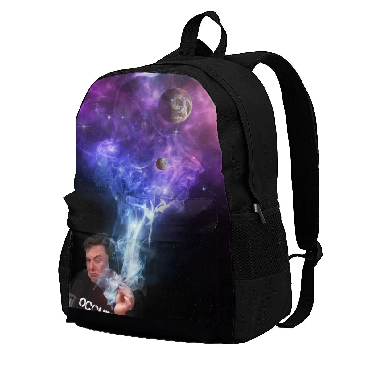 

Elon Musk Smoking Outerspace Backpacks Car Teenage Durable Sweet Backpack Polyester Travel Bags