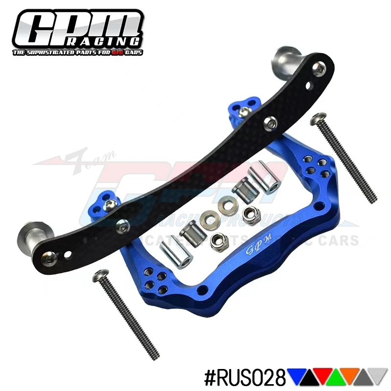 GPM ALLOY FRONT DAMPER PLATE WITH GRAPHITE  BODY POST MOUNT AND DELRIN POST For TRAXXAS RUSTLER VXL