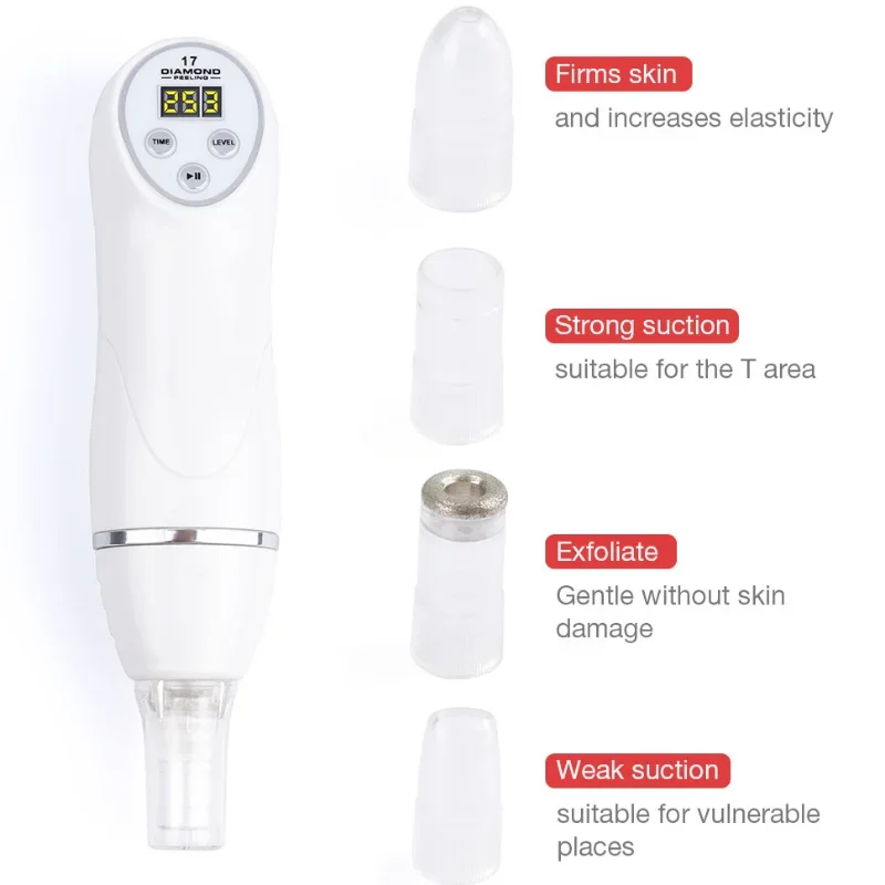 Beleza digital diamante micro-dermoabrasão vácuo limpador de cravo facial acne impressão removedor limpeza profunda poros cuidados com a pele