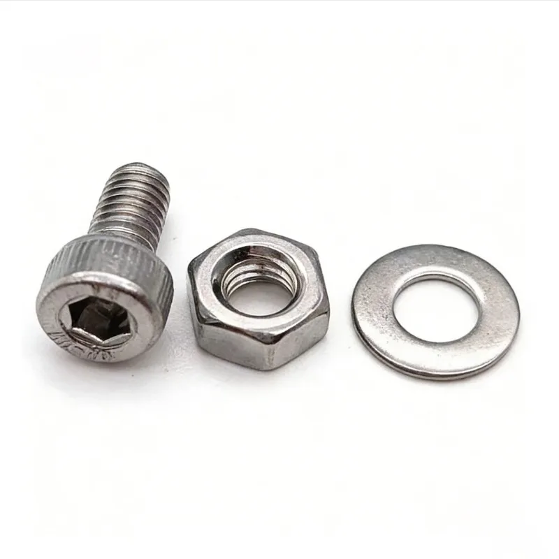 1120pcs Hexagon Socket Head Bolt Nut and Washer Set M2M2.5M3M4 304 Stainless Steel Cup Head Bolt Nut Flat Washer Combination Set