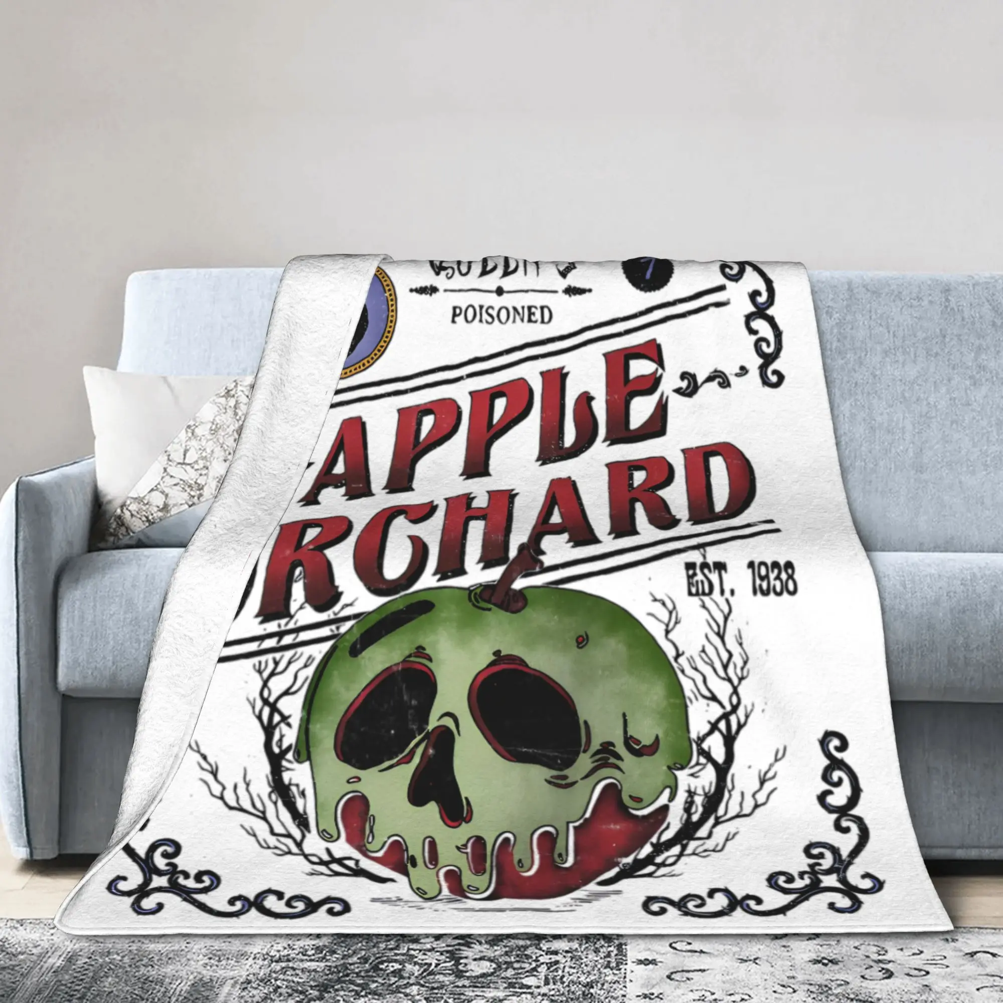 Mantas de Blancanieves para huerto de Reina Malvada, franela para todas las estaciones, mantas finas transpirables de manzana envenenada para el hogar