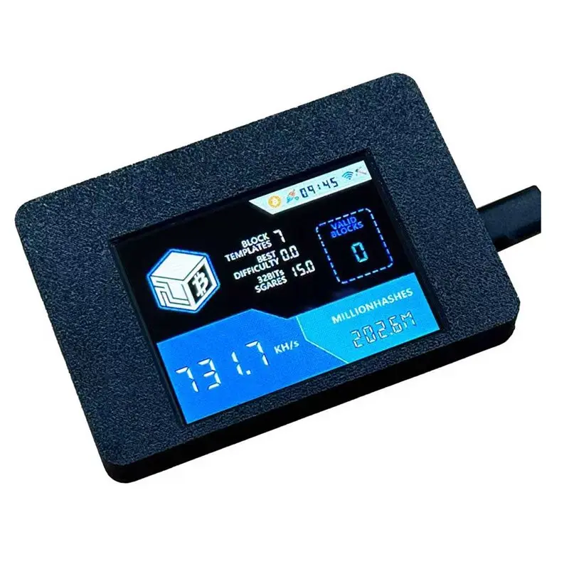 A23F-Upgraded Nmminering Nerdminerv2 BTC Solo Miner 735Kh/S 2.8 Inch Smart Touch Screen Bitcoin Crypto Miner