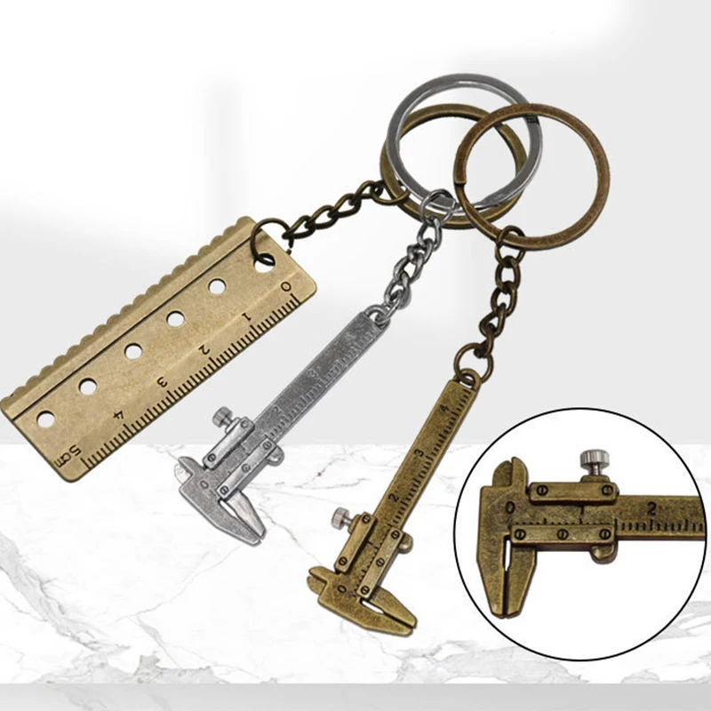 Nuevo Calibrador Vernier Mini Portátil de Moda para Llavero de Coche 0-40mm Herramienta de Medición y Calibración Calibrador de Llavero de Coche Turbo con Anillo y Regla