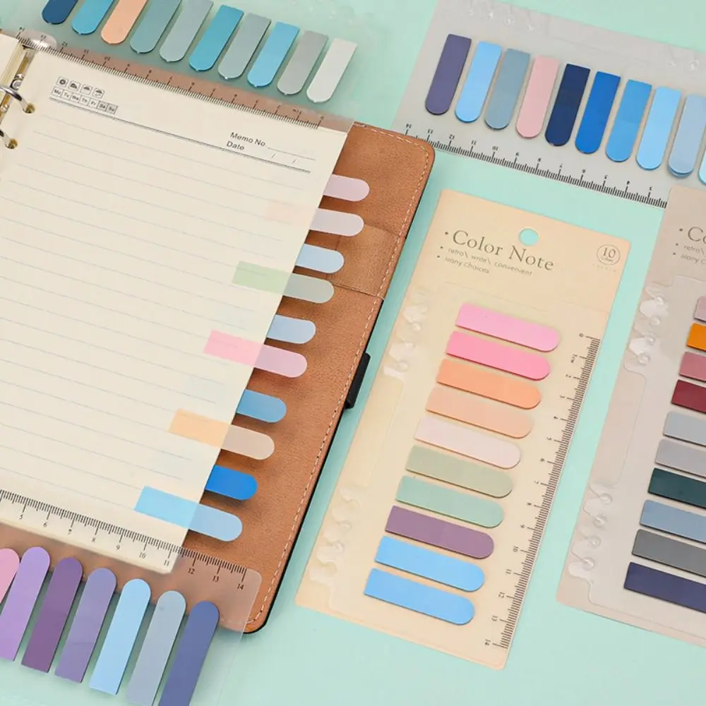 Supplies Stationery DIY Decoration Sticky Strip Index Stickers with Ruler Index Notes Paper Label Bookmark Tagging Stickers