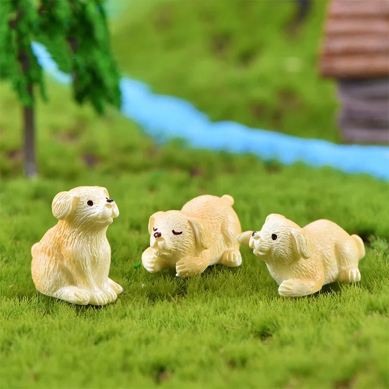 10PCS Simulation Mini Hound Dalmatian Dog Miniature Figurine Animal Model Home Decor Fairy Garden Decoration Accessories Modern