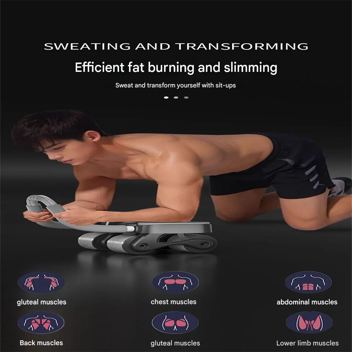 عجلة البطن الجديدة التي تحمل الوزن، الارتداد التلقائي للرجال والنساء، عجلة البطن، معدات اللياقة البدنية، قطعة أثرية رياضية منزلية abdo