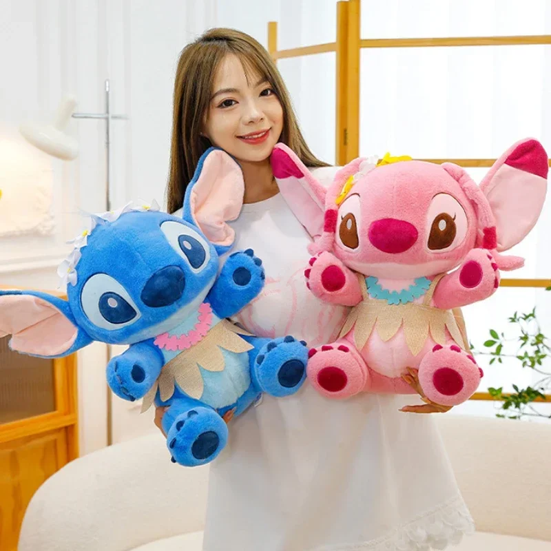 Disney Lilo & Stitch Plush Toys, Pelúcia Anime, Bonecas Stich, Anjo, Verão, Almofada Hula Stuffeds', Aniversário, Presentes de Natal, Crianças, 30 cm, 45cm