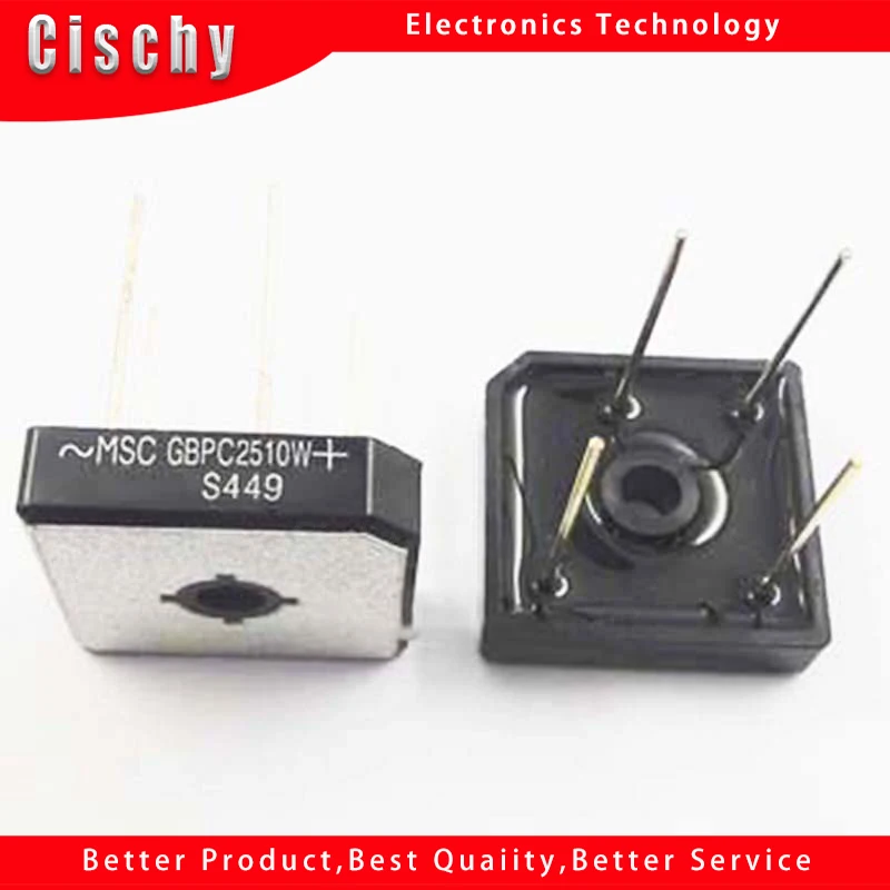 1pcs/lot 25a /1000 v GBPC2510W fangqiao rectifier bridge straight pins In Stock