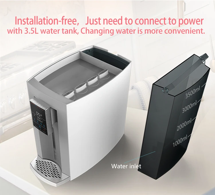 Electric Countertop Reverse Osmosis Purifier Cabinet Type 4-Stage TDS Monitoring Food Grade Instant Heating Water Hotel