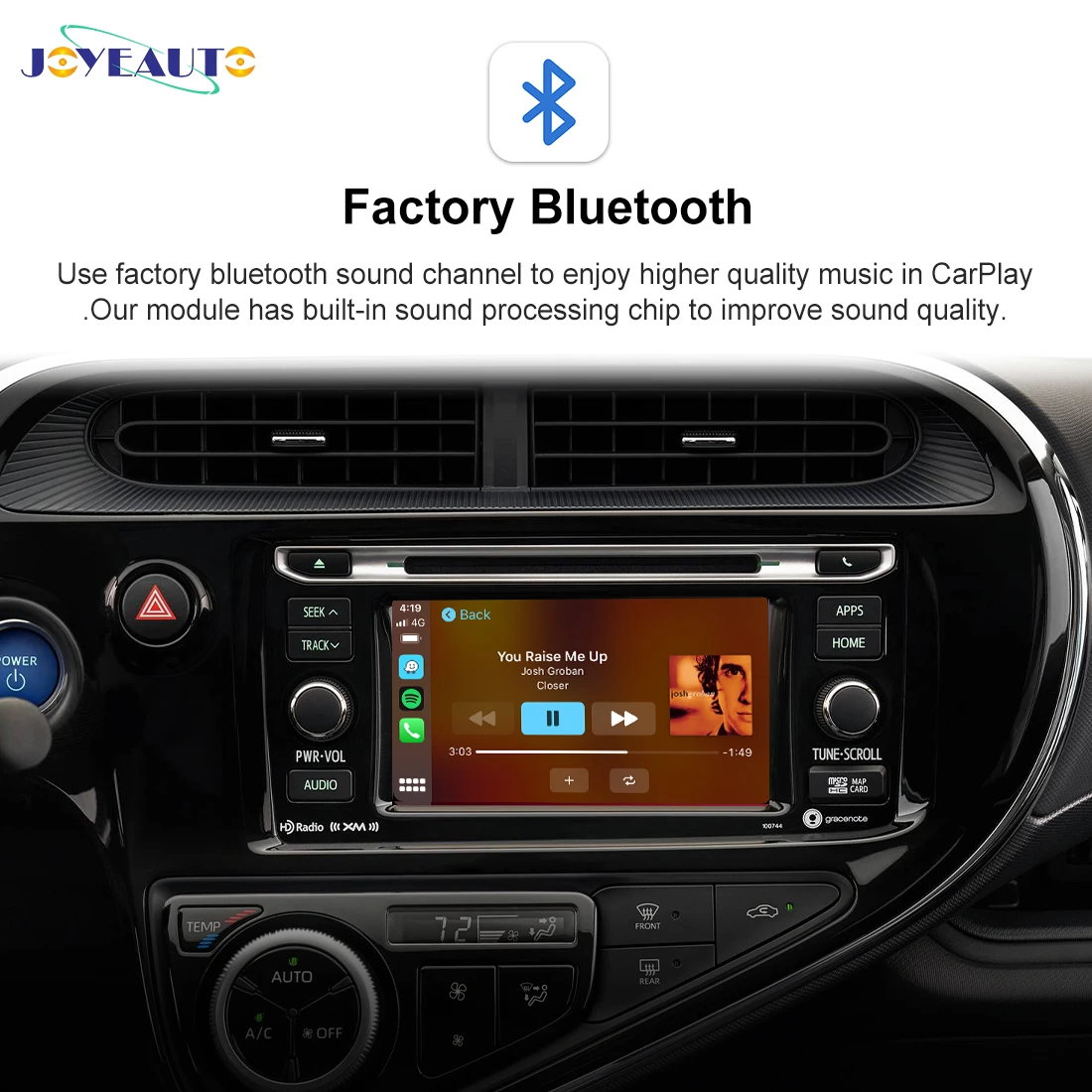 JoyeAuto Wireless CarPlay Android Auto Decoder Retrofit Kit for 2016-2019 Toyota 86 Prius Prius c  Mirroring AirPlay USB Flash