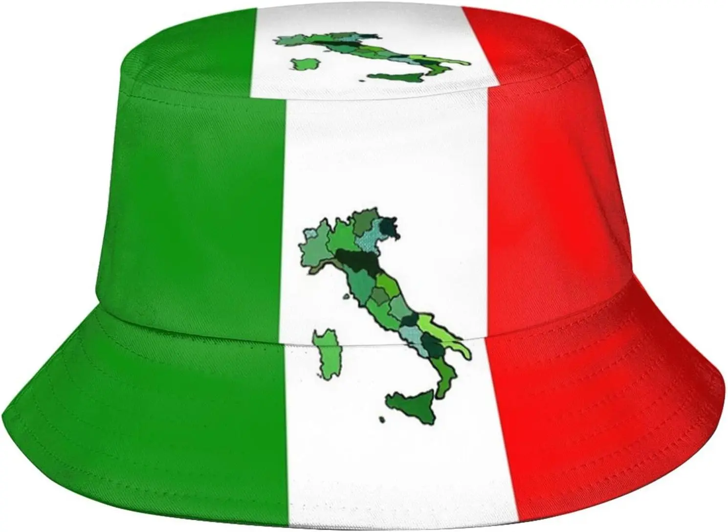 귀여운 이탈리아 국기 인쇄 양동이 모자 여름 여행 어부 모자 여성을위한 패커블 야외 이탈리아 모자 남성 청소년