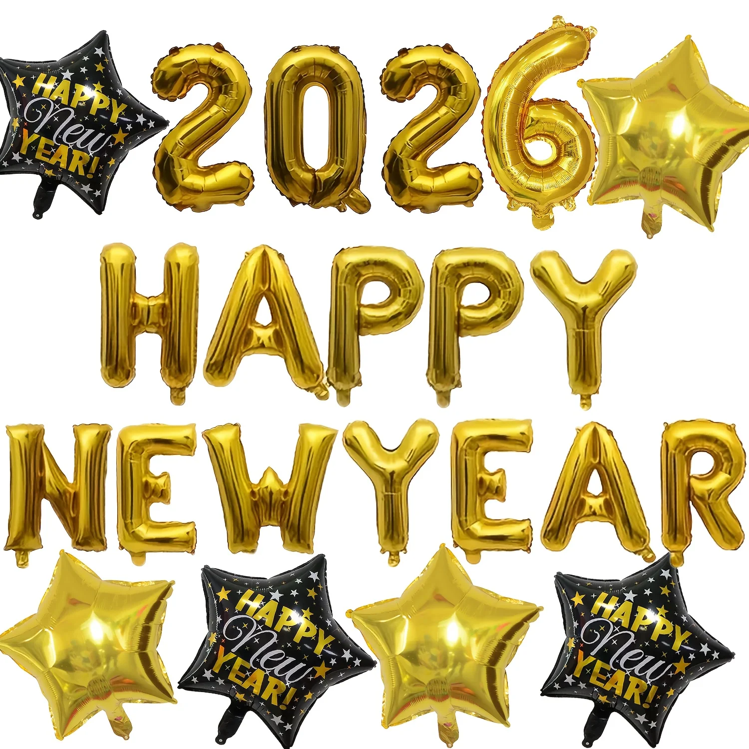 22 قطعة بالونات رسائل السنة الجديدة السعيدة 2026 بالونات تزيين السنة الجديدة ليلة رأس السنة لوازم الحفلات مهرجان صور الدعائم #4