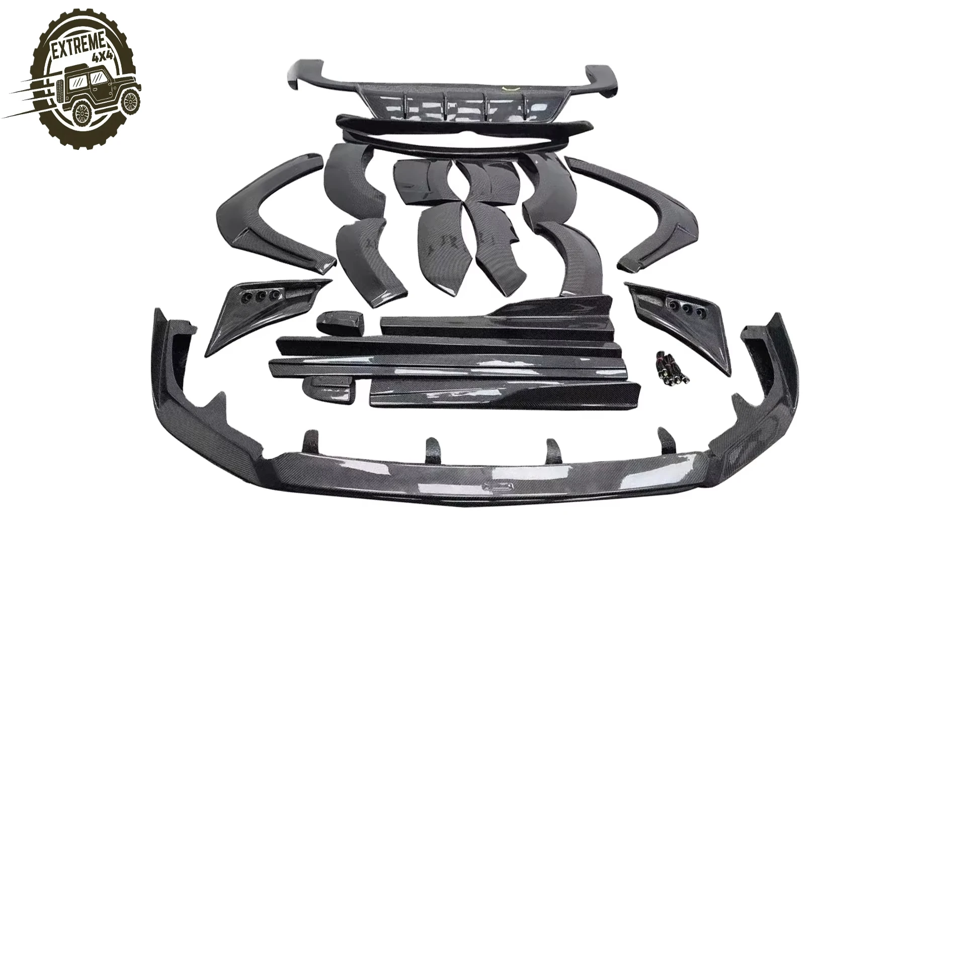 New  23 Carbon Fiber Body Kit for RX - Front Lip/Rear Diffuser/Wheel Eyebrow/Side Skirts (High Quality Bolt-On)
