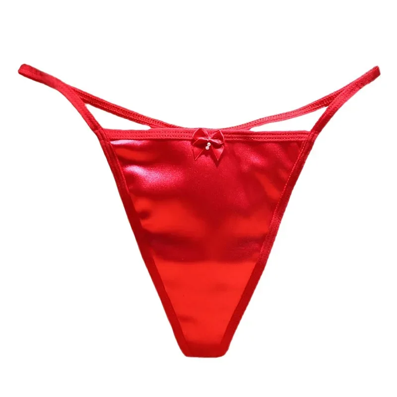 

Women's Sexy Low-waist G-strings Panties Top-grade Satin Briefs Lingerie Underpants Strap Thongs Porno Underwear Plus Size