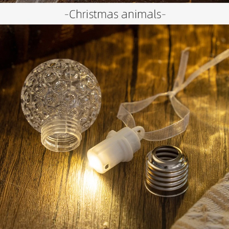 New Christmas Tree LED Light Ball Transparent Crystal Night Light Festive Atmosphere Decor Scene Setup