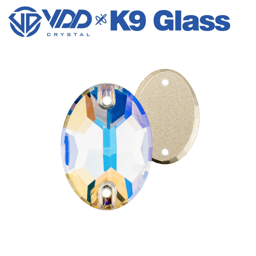 VDD S256 Moonlight Oval AAAAA Top-Qualität K9 Glas aufnähbare Strasssteine, flache Kristallsteine zum Aufnähen für Kleidungsdekorationen – Detail 4