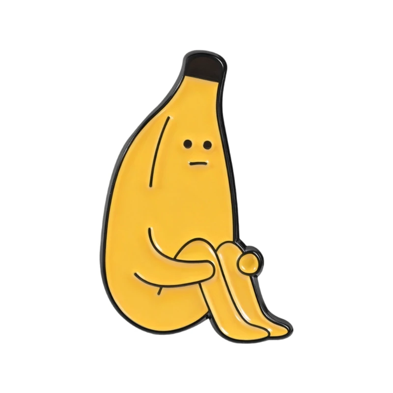 Banana Shaped Brooch Novelty Alloy Pin For Casual Outfits