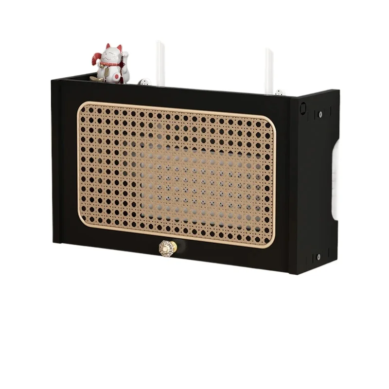 Boîte anti-cernes de multiprise de meuble TV mural, organisateur de décodeur WiFi, gestion des câbles de stockage de routeur pour le salon