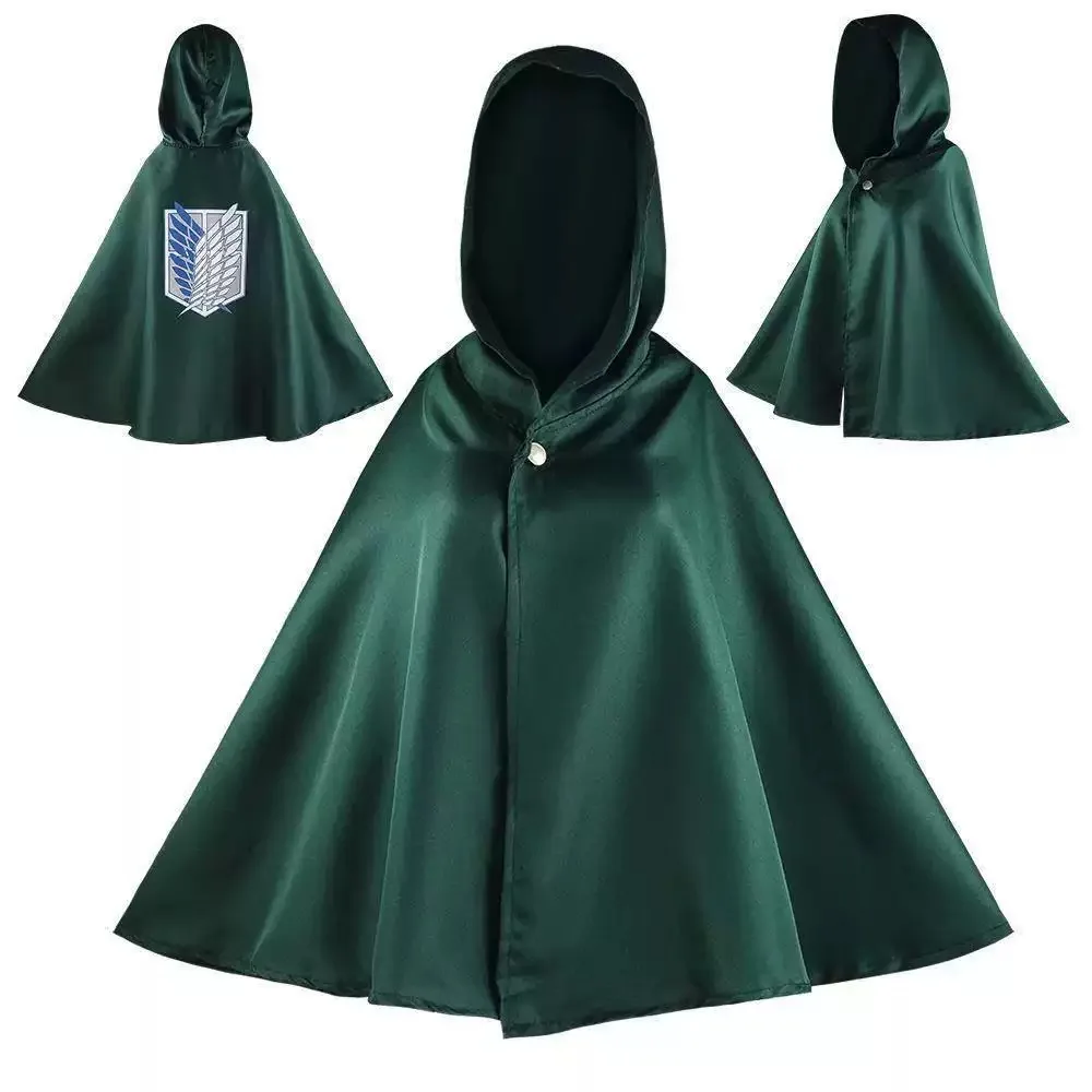 Capa de ataque de Anime Shingeki No Kyojin, disfraz de Cosplay de la Legión de exploración, capa verde, ropa para hombre, disfraz de Cosplay para mujer