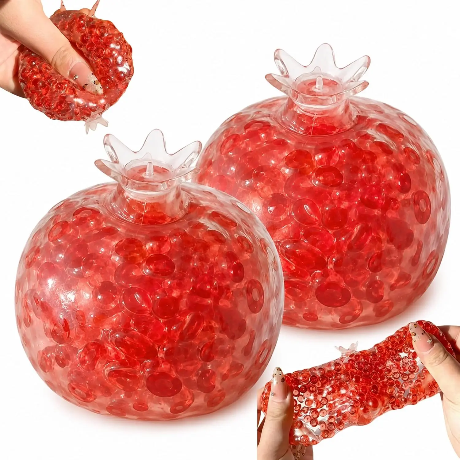 Knuspriges ASMR-Quetschspielzeug Granatapfel, Squishy Fidget Stressball für Schule, Arbeit, Reisen und sensorisches Spielen
