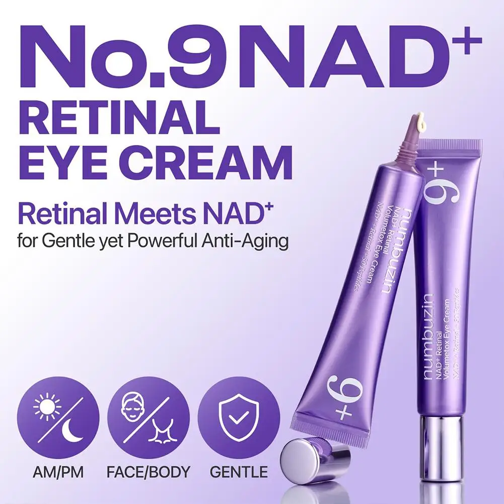 Numbuzin No.9 Volumetox Eye Cream Firms Moisturizes NAD+ Retinal Brightens Eye Care Cream Reduces Eye Bags Dull Under Eye Skin