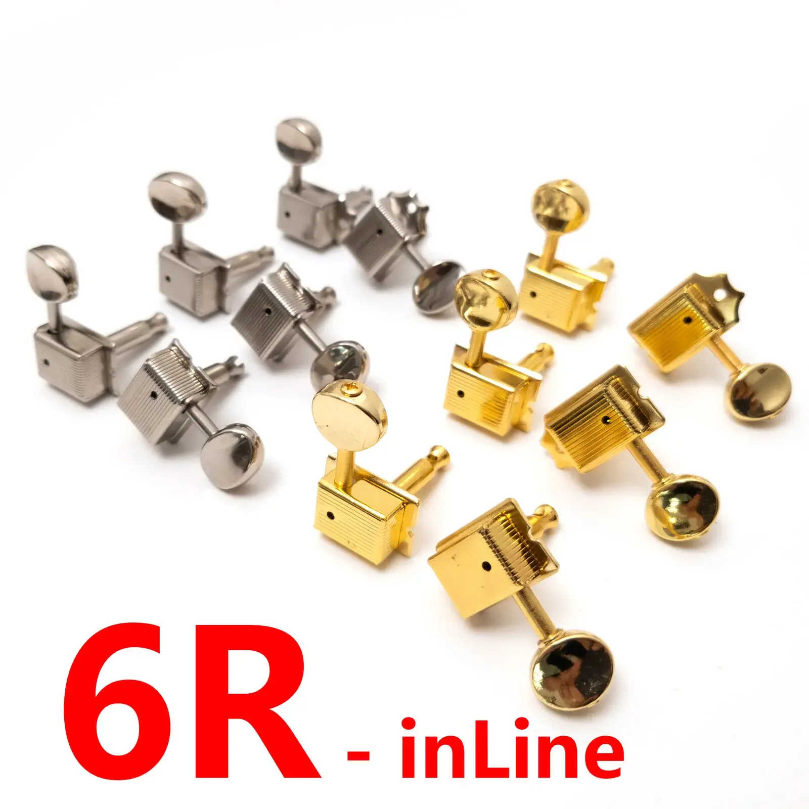 

Vintage 6R Guitar Tuning Pegs Gold Chrome – Inline Machine Heads for ST TL LP Electric Guitar Upgrade & Replacement